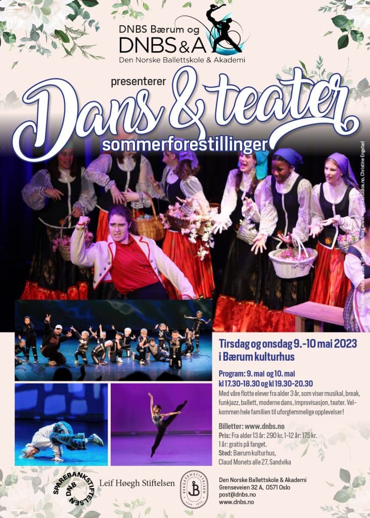 9 og 10 mai dans teater forestillinger plakat 2023 Bærum kulturhus